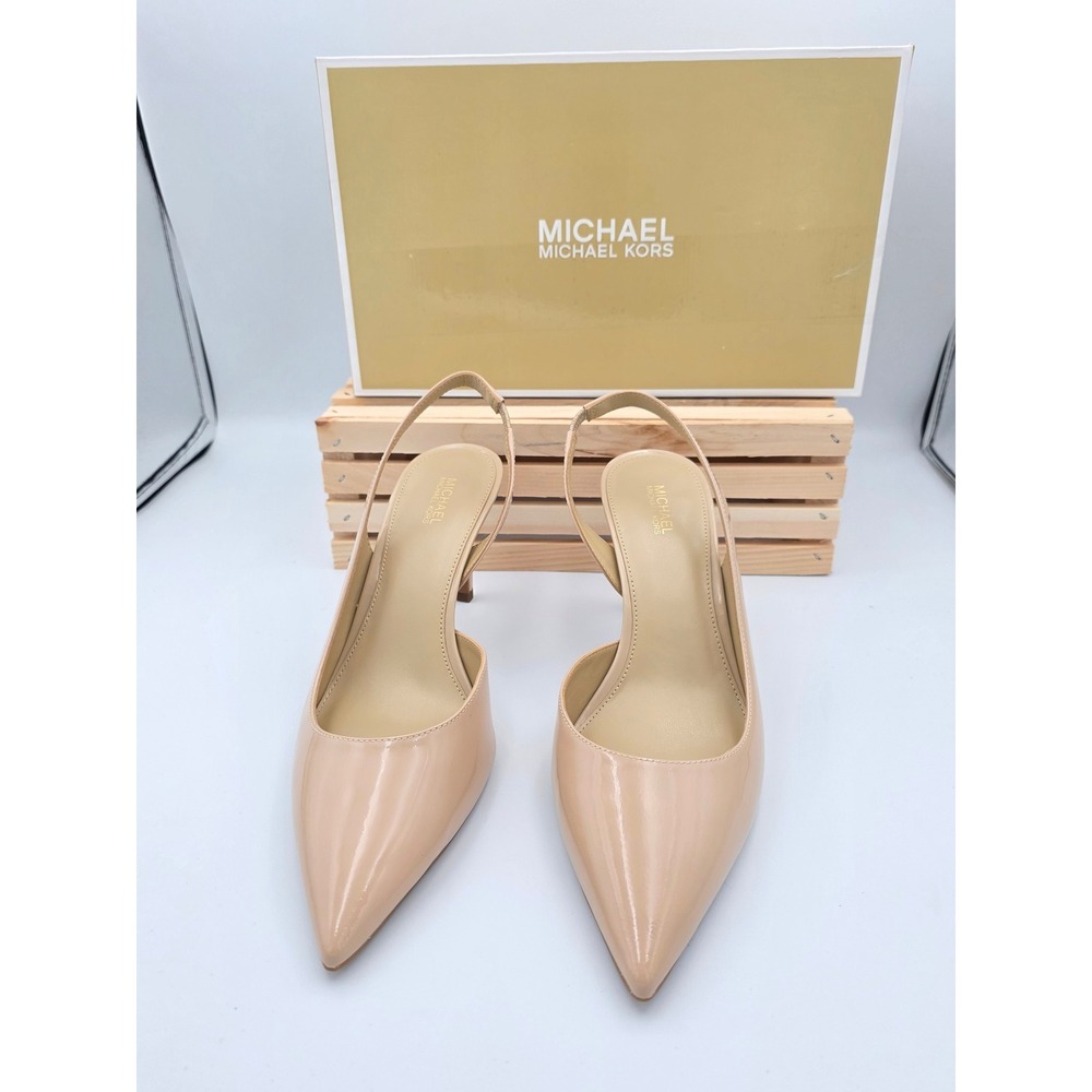Michael Kors Alina Flex Pump Womens 8.5M Lt Blush Patent Leather Slingback Heel - Picture 2 of 7